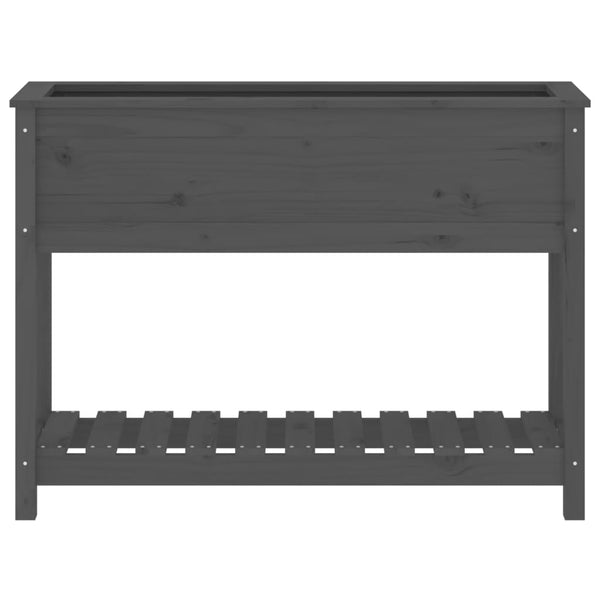 Planter With Shelf Grey 111.5X34.5X81 Cm Solid Wood Pine Planters & Vases