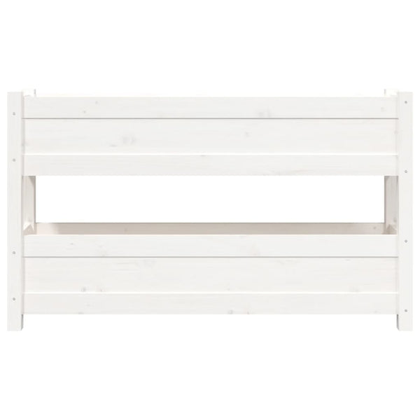 Planter White 112X25x66 Cm Solid Wood Pine Planters & Vases