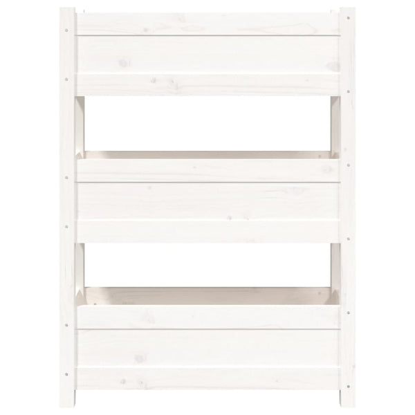 Planter White 77X25x104.5 Cm Solid Wood Pine Planters & Vases