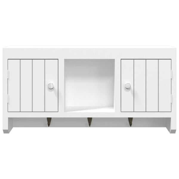 Key Cabinet White 40X8.5X20 Cm Engineered Wood&Steel Cabinets & Cupboards