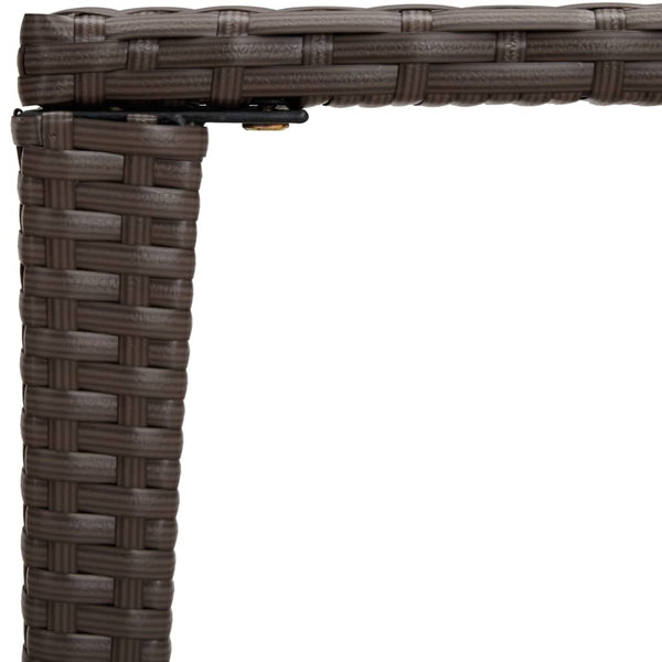 Nesting 3 Pcs Brown Poly Rattan Tables