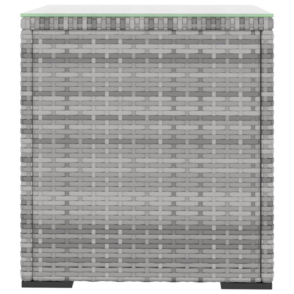 Side Table Grey 40X37x40.5 Cm Poly Rattan Side Tables