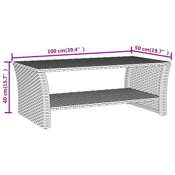 Vidaxl Coffee Table Black 100X50x40 Cm Poly Rattan Coffee Tables