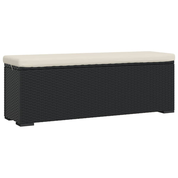 Ottoman Bench With Cushion Black 110X30x40 Cm Poly Rattan Ottomans Footstools & Poufs
