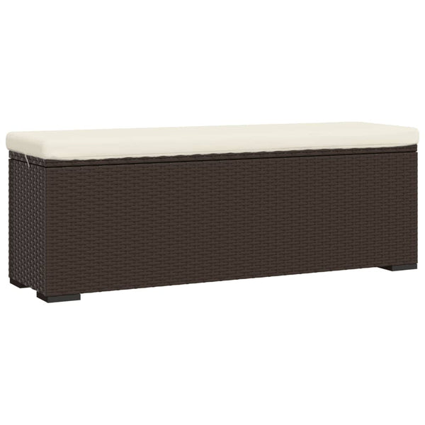 Ottoman Bench With Cushion Brown 110X30x40 Cm Poly Rattan Ottomans Footstools & Poufs