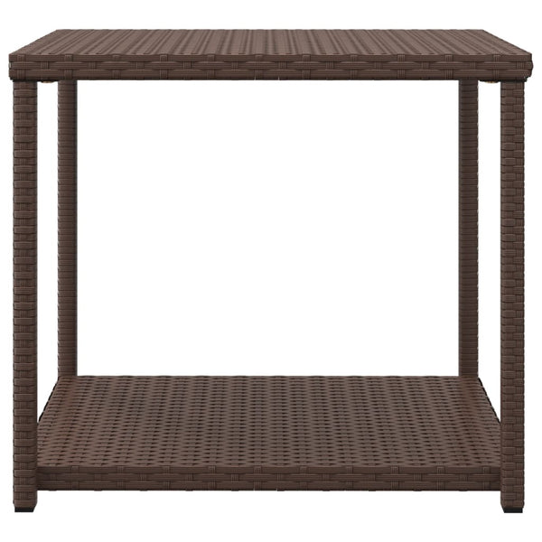 Vidaxl Side Table Brown 55X45x49 Cm Poly Rattan Side Tables