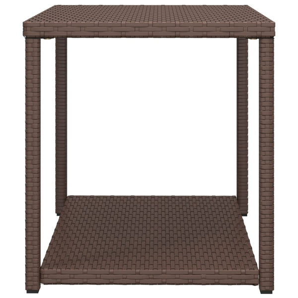Vidaxl Side Table Brown 55X45x49 Cm Poly Rattan Side Tables