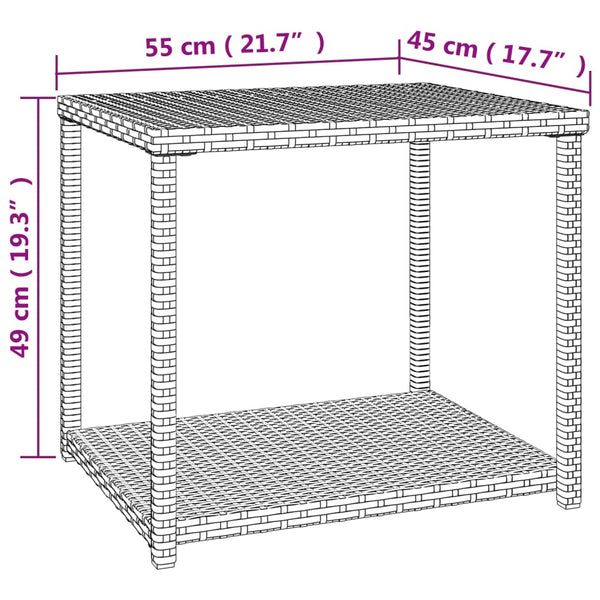 Vidaxl Side Table Brown 55X45x49 Cm Poly Rattan Side Tables
