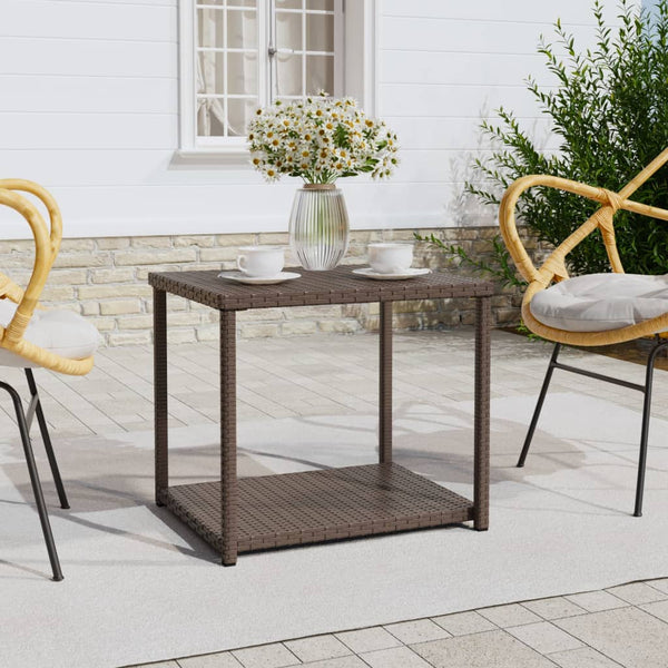 Vidaxl Side Table Brown 55X45x49 Cm Poly Rattan Side Tables