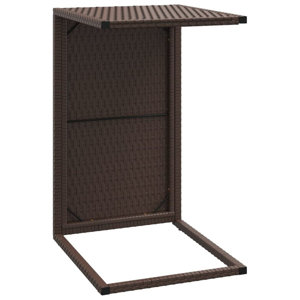 C Table Brown 40X35x60 Cm Poly Rattan Tables