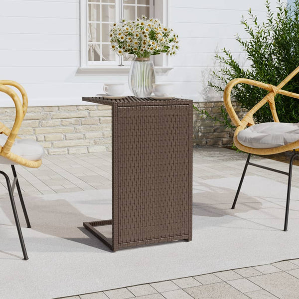 C Table Brown 40X35x60 Cm Poly Rattan Tables