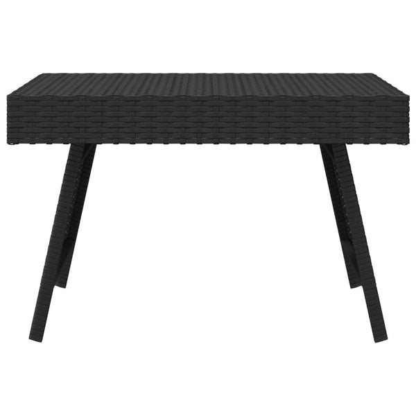 Foldable Side Table Black 60X40x38 Cm Poly Rattan Side Tables