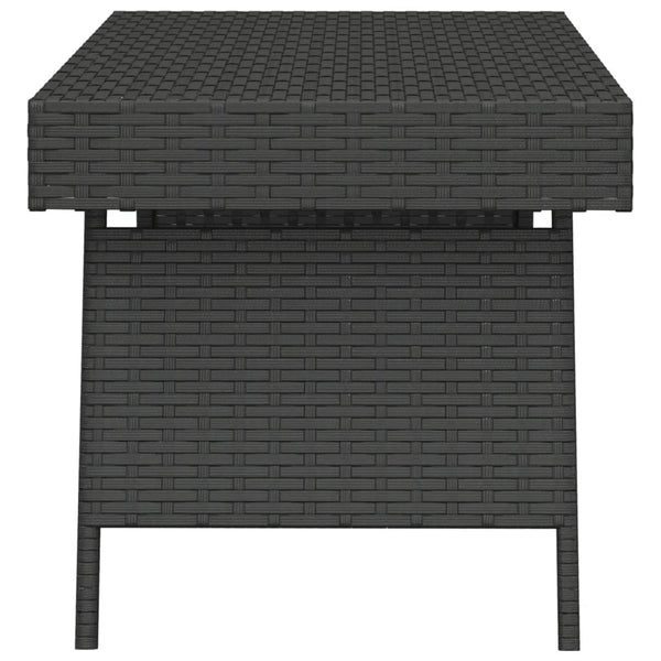 Foldable Side Table Black 60X40x38 Cm Poly Rattan Side Tables