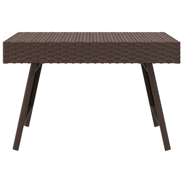 Foldable Side Table Brown 60X40x38 Cm Poly Rattan Side Tables