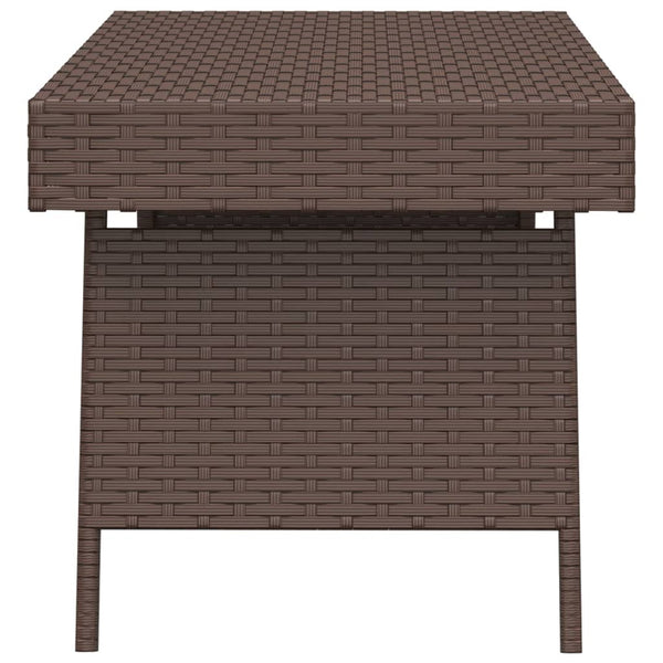 Foldable Side Table Brown 60X40x38 Cm Poly Rattan Side Tables