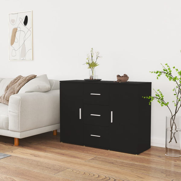 Sideboard Black 91X29.5X65 Cm Engineered Wood Sideboards & Buffets