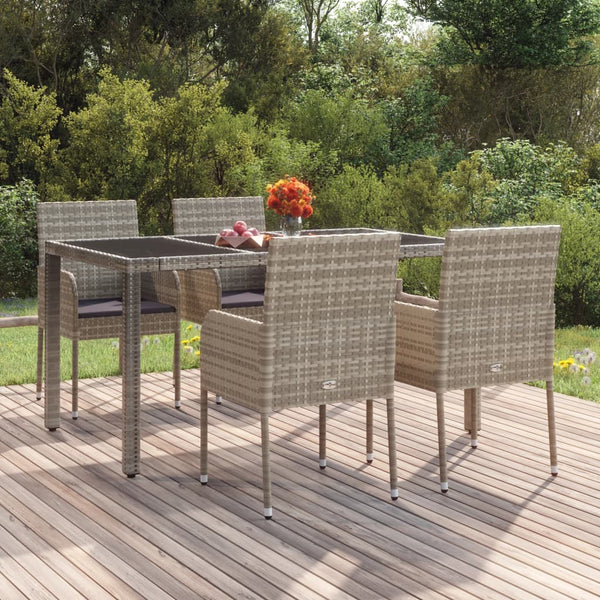 Garden Chairs With Cushions 4 Pcs Poly Rattan Grey Patio Chairs