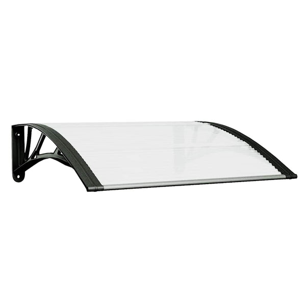 Vidaxl Door Canopy Black And Transparent 80X75 Cm Polycarbonate Awning & Canopy Parts