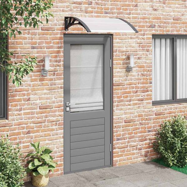 Vidaxl Door Canopy Black And Transparent 80X75 Cm Polycarbonate Awning & Canopy Parts