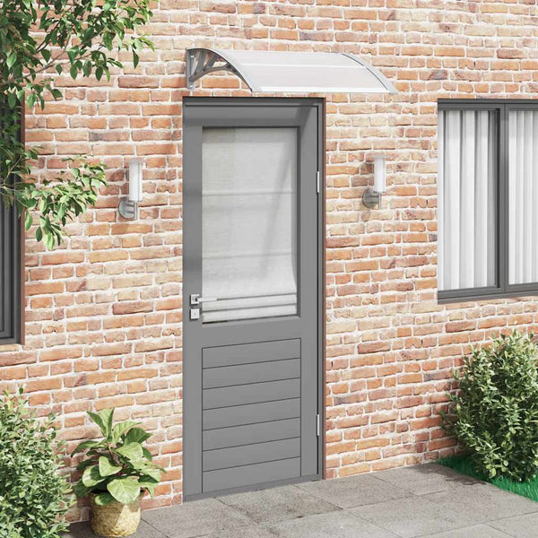 Vidaxl Door Canopy Grey And Transparent 80X75 Cm Polycarbonate Awning & Canopy Parts