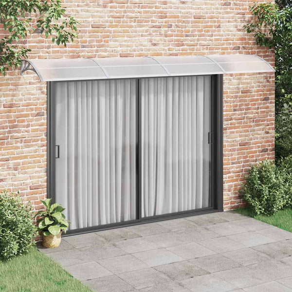 Vidaxl Door Canopy Grey 400X100 Cm Polycarbonate Awning & Canopy Parts