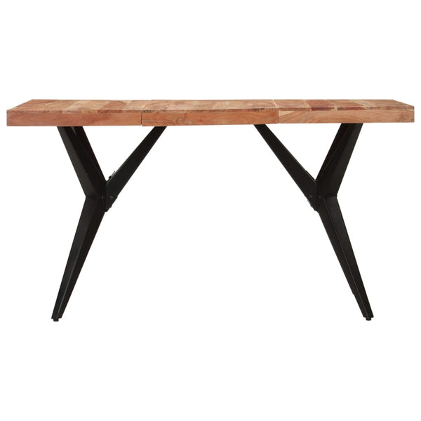 Dining Table Black 140X70x76 Cm Solid Wood Acacia Dining Tables