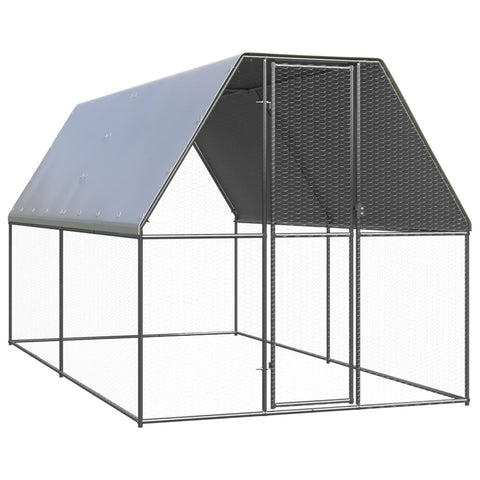 Galvanised Steel Outdoor Chicken Cage With Water Resistant Roof Small Animal Enclosure Small Animal Cages & Hutches