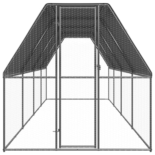 Small Animal Cages & Hutches Outdoor Chicken Cage 2X8x2 M Galvanised Steel