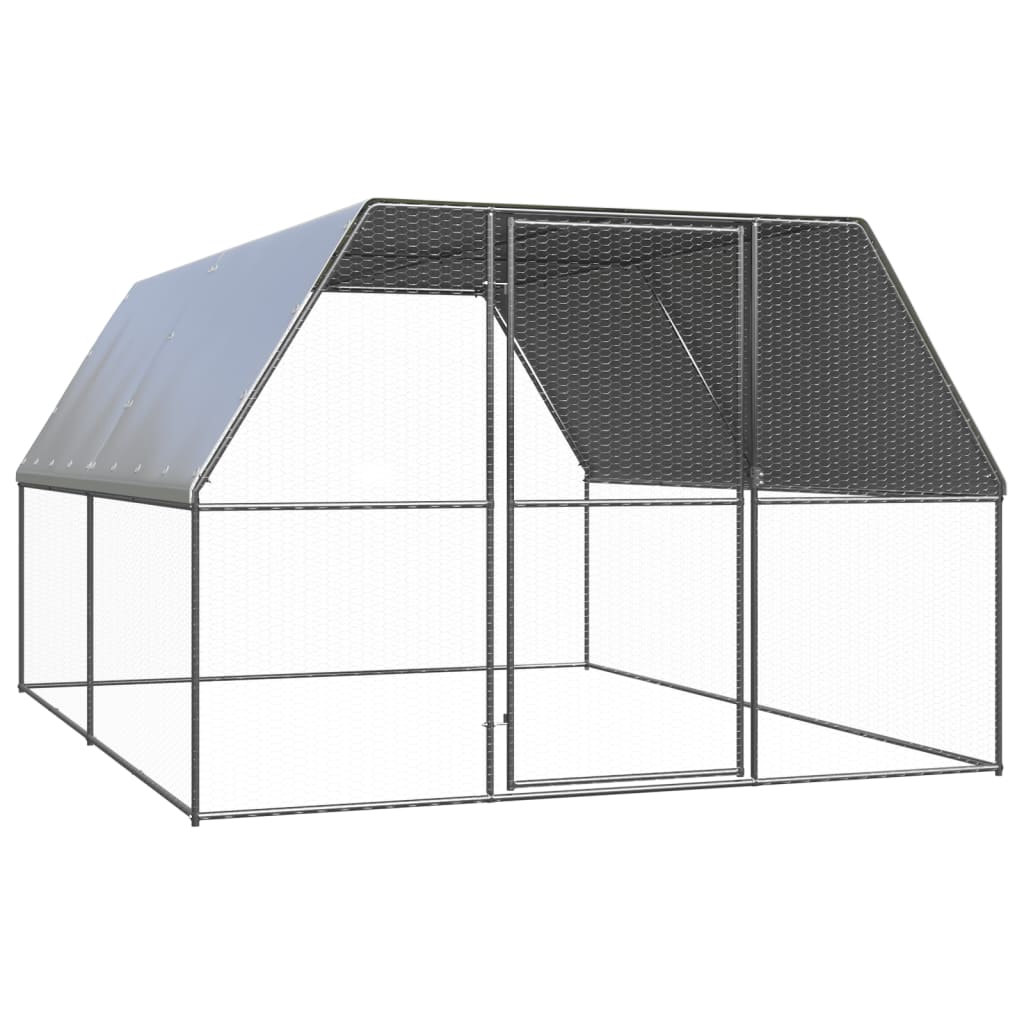 Galvanised Steel Outdoor Chicken Cage With Water Resistant Roof Pet Enclosure Small Animal Cages & Hutches