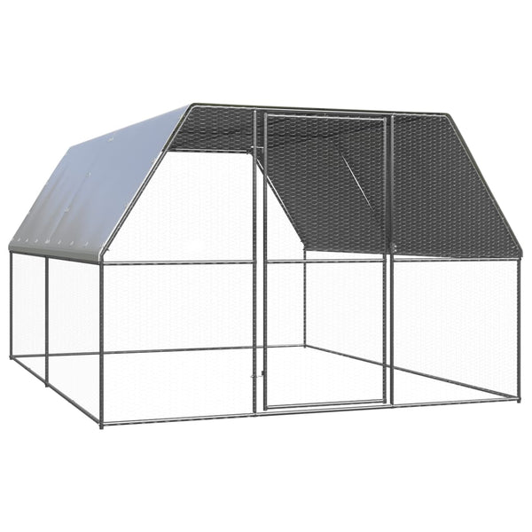 Galvanised Steel Outdoor Chicken Cage With Water Resistant Roof Pet Enclosure Small Animal Cages & Hutches