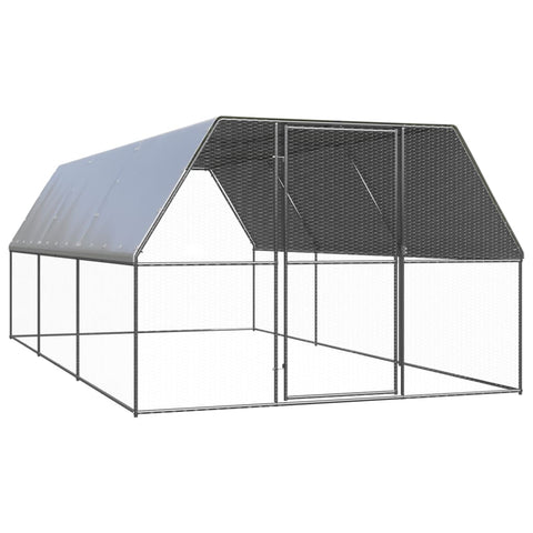 Galvanised Steel Outdoor Chicken Cage With Water Resistant Roof Small Animal Enclosure Small Animal Cages & Hutches