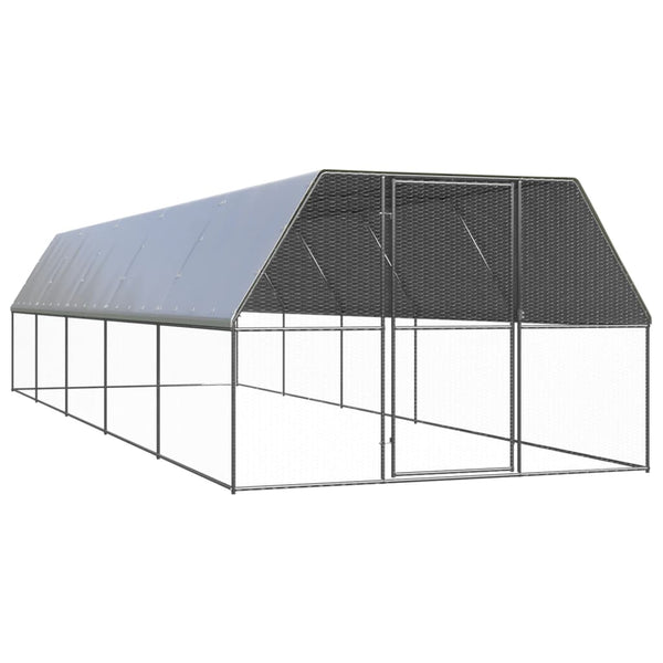 Vidaxl Outdoor Chicken Cage 3X10x2 M Galvanised Steel Small Animal Cages & Hutches