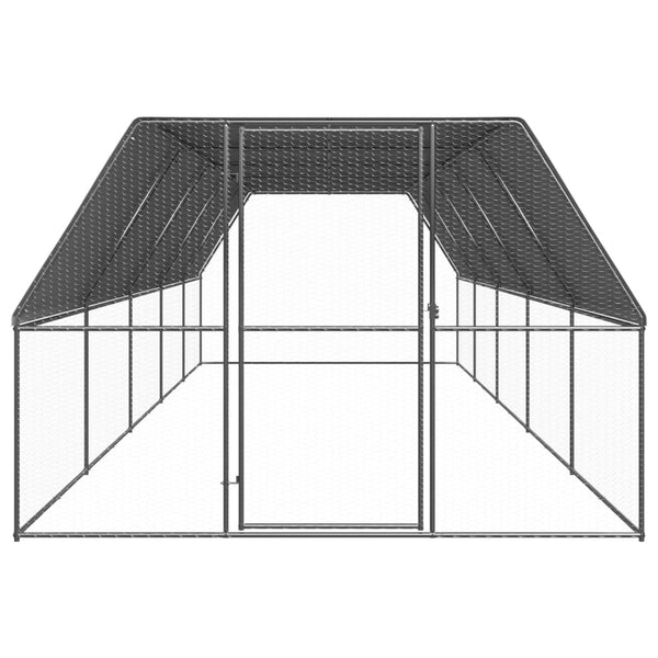 Vidaxl Outdoor Chicken Cage 3X10x2 M Galvanised Steel Small Animal Cages & Hutches