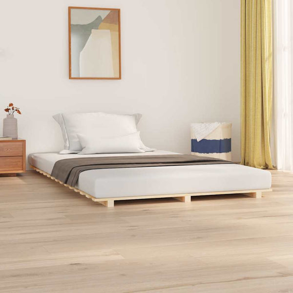 Bed Frame Without Mattress 150X200 Cm Solid Wood Pine King Bed Frames