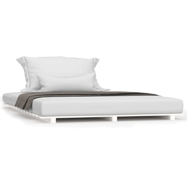 Vidaxl Bed Frame Without Mattress White 150X200 Cm Solid Wood Pine Queen Bed Frames