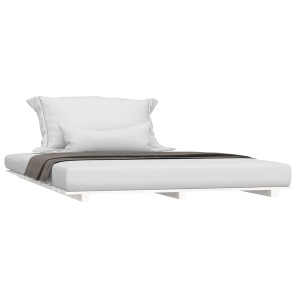 Vidaxl Bed Frame Without Mattress White 150X200 Cm Solid Wood Pine Queen Bed Frames