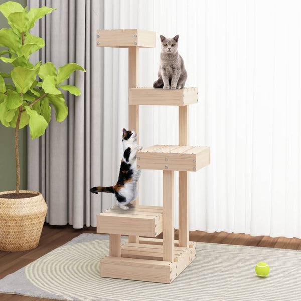 Furniture & Scratchers Cat Tree 45.5X49x103 Cm Solid Wood Pine
