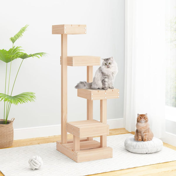 Furniture & Scratchers Cat Tree 45.5X49x103 Cm Solid Wood Pine