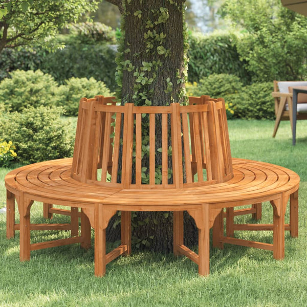 Vidaxl Round Tree Bench A208 Cm Solid Wood Eucalyptus Patio Benches