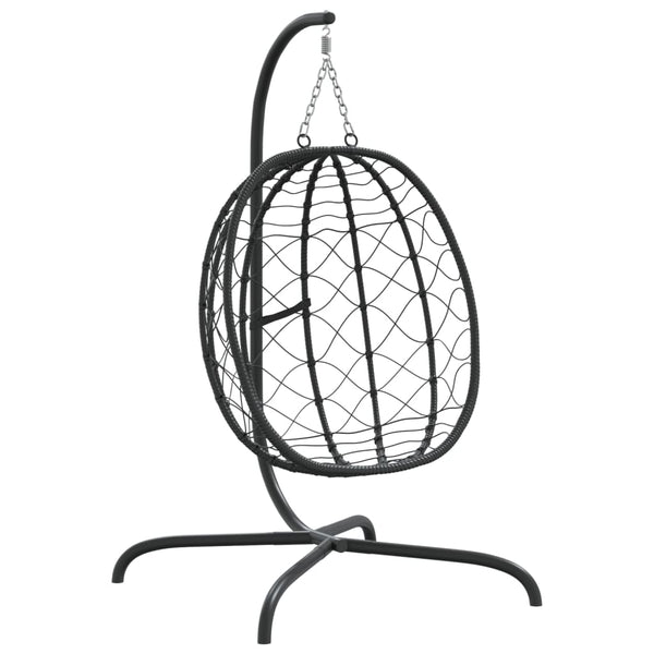 Vidaxl Hanging Egg Chair With Cushion Anthracite Poly Rattan&Steel Hammocks