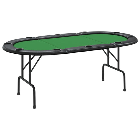 10 Player Folding Poker Table Green 206X106x75 Cm Camping Tables