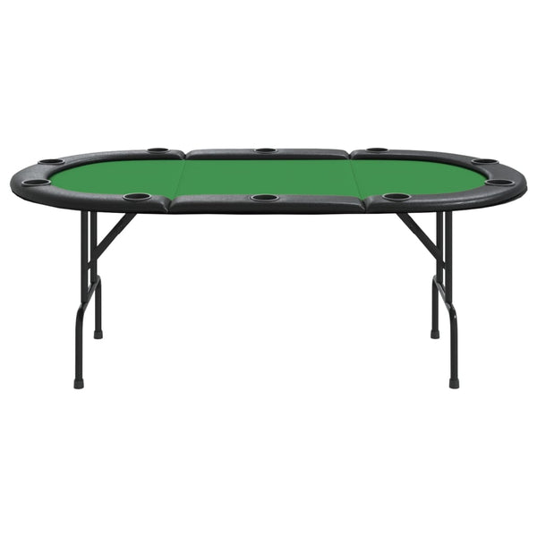 10 Player Folding Poker Table Green 206X106x75 Cm Camping Tables