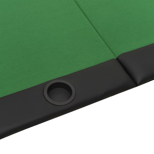 10 Player Folding Poker Table Green 206X106x75 Cm Camping Tables