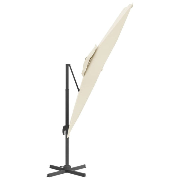 Double Top Cantilever Umbrella Sand White 400X300 Cm