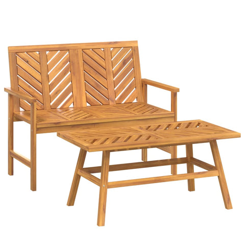 2 Piece Garden Lounge Set Solid Wood Acacia Patio Furniture Sets