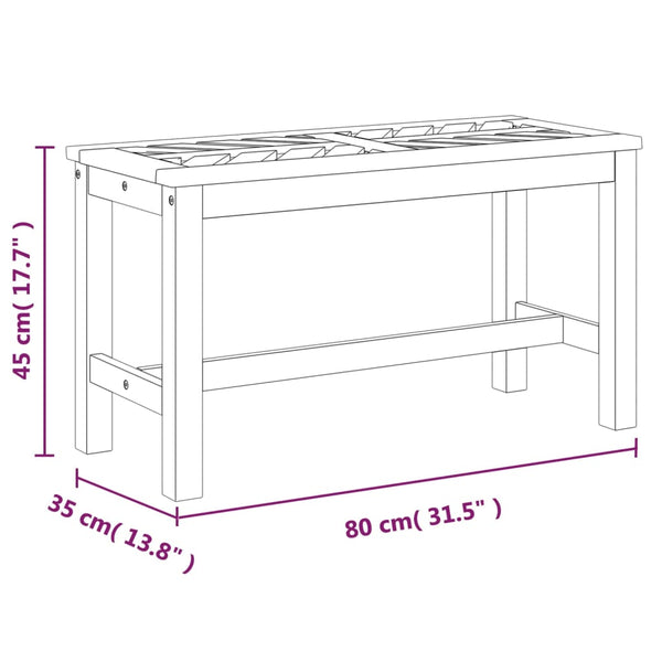 Vidaxl Garden Bench 80 Cm Solid Wood Acacia Patio Benches
