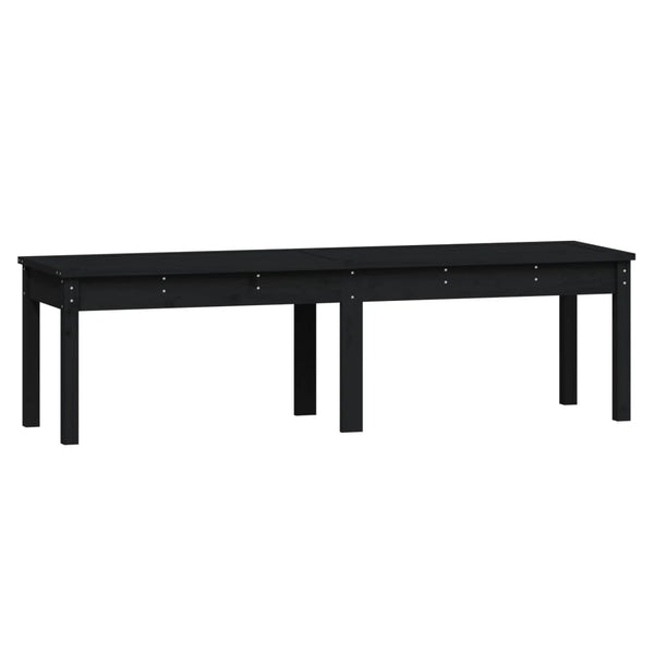2 Seater Garden Bench Black 159.5X44x45 Cm Solid Wood Pine Patio Benches