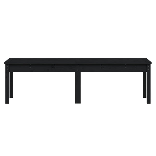 2 Seater Garden Bench Black 159.5X44x45 Cm Solid Wood Pine Patio Benches