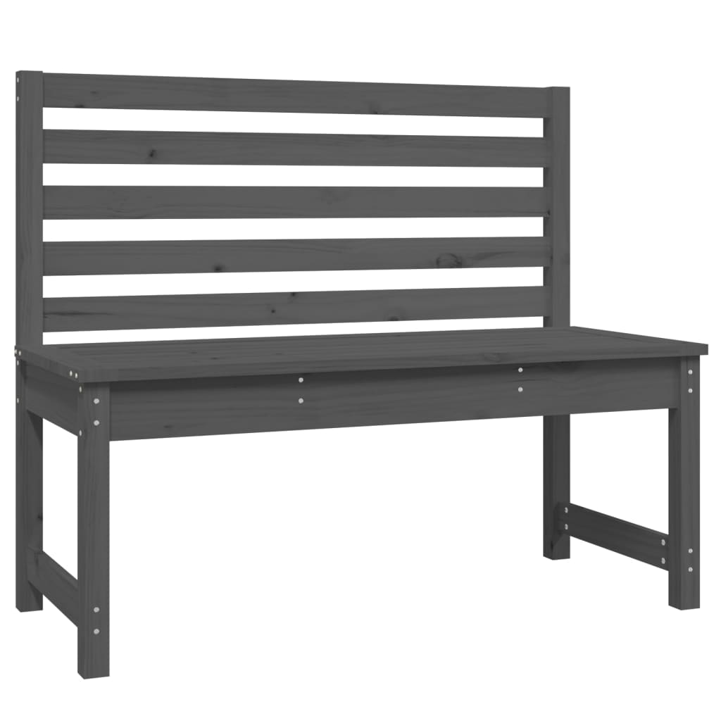 Garden Bench Grey 109 Cm Solid Wood Pine Patio Benches