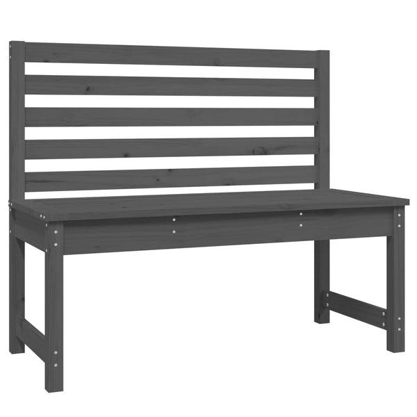Garden Bench Grey 109 Cm Solid Wood Pine Patio Benches